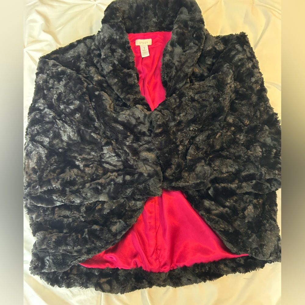 Chico's cocoon Black and Red Teddy Jacket
